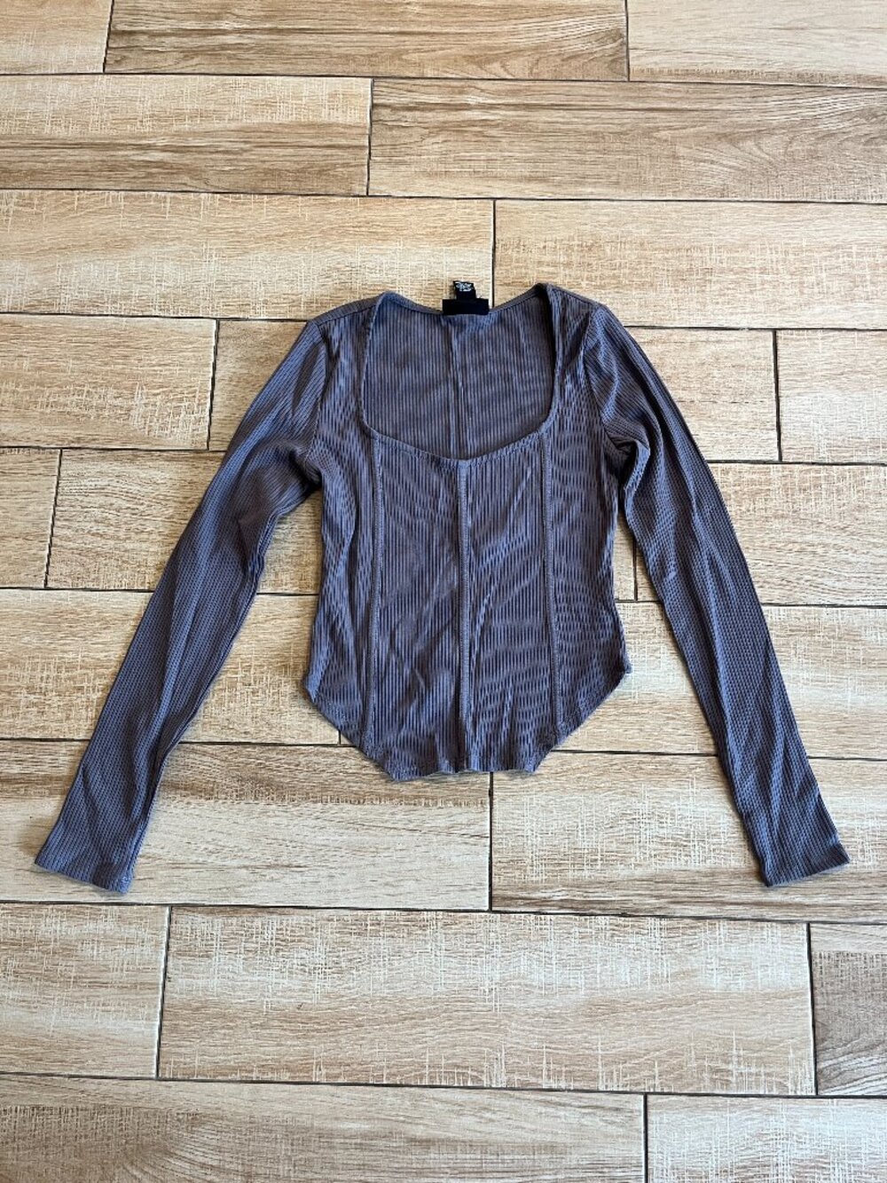 Womens Just Polly Grey Long Sleeve Top - M